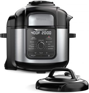 Ninja FD401 Foodi 8-qt. 9-in-1 Deluxe XL Cooker & Air Fryer-Stainless Steel Pressure Cooker