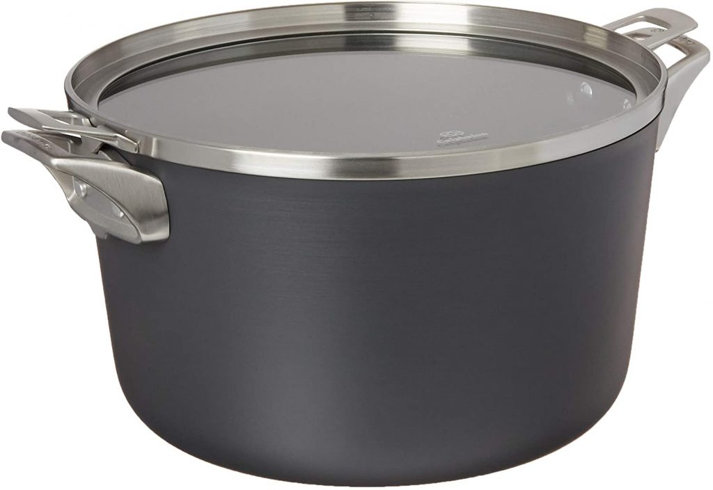 Calphalon Premier Space Saving Hard Anodized Nonstick Stock Pot with Cover, 12-Qt.